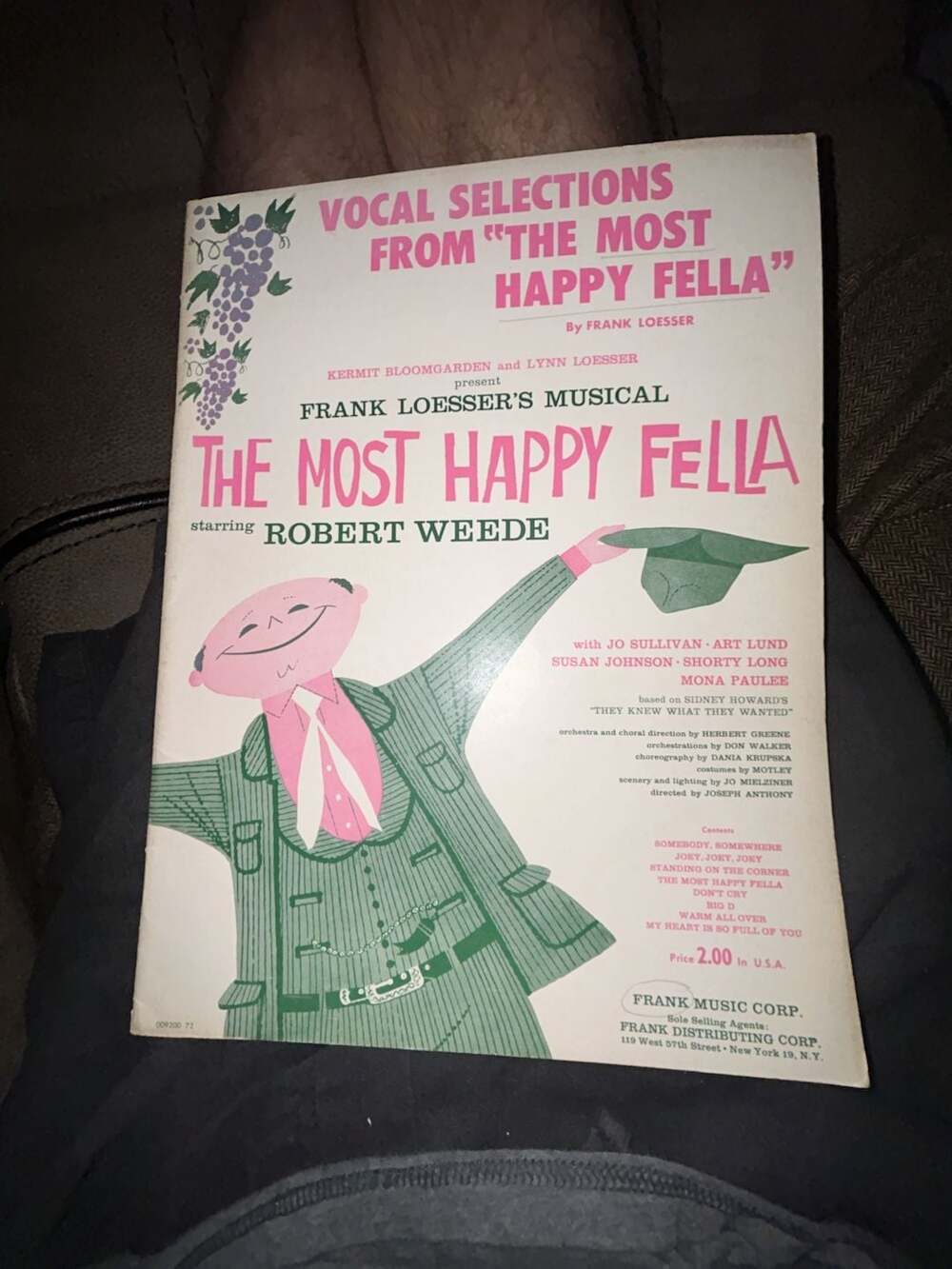 Vocal Selections from The Most Happy Fella Musical by Frank Loesser Sheet Music